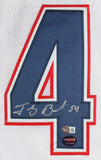Tedy Bruschi Authentic Signed White Pro Style Jersey Autographed BAS Witnessed