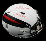 Deion Jones Signed Atlanta Falcons Speed Authentic AMP NFL Helmet w-"Knocked/Cam