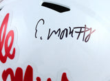 Elijah Moore Autographed Ole Miss Rebels F/S White Speed Helmet-Beckett W Holo