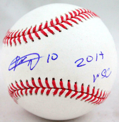 Yuli Gurriel Autographed Rawlings OML Baseball w/Insc -JSA W Auth *Blue