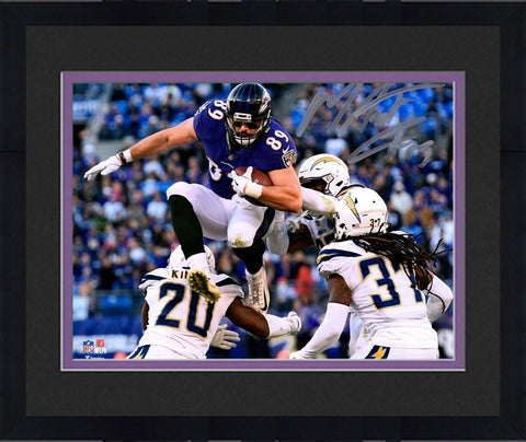 Framed Mark Andrews Baltimore Ravens Autographed 8" x 10" Hurdle Photograph