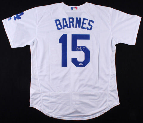 Austin Barnes Signed Dodgers Majestic Jersey (PSA/DNA COA) Los Angeles Catcher