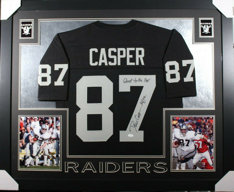 DAVE CASPER (Raiders black SKYLINE) Signed Autographed Framed Jersey JSA