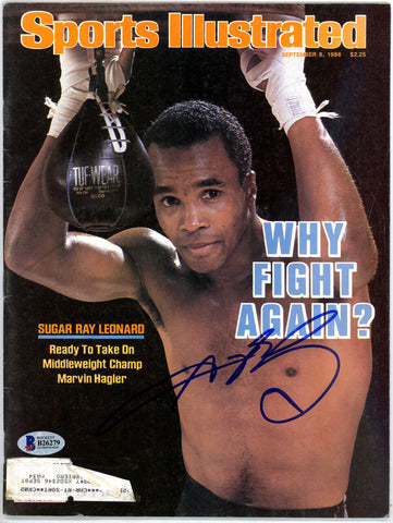 Sugar Ray Leonard Autographed Sports Illustrated Magazine Beckett BAS #B26279