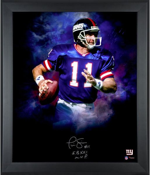 Autographed Phil Simms NFL New York Giants Framed 20x24 Signed Photo with Insc