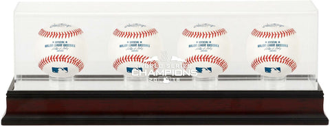 Boston Red Sox 2018 MLB World Series Champions Mahogany Logo 4-Baseball Case
