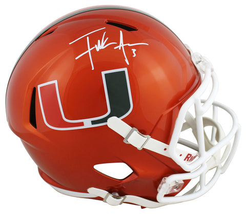 Miami Frank Gore Authentic Signed Flash Full Size Speed Rep Helmet BAS Witnessed