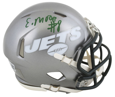 Jets Elijah Moore Authentic Signed Flash Speed Mini Helmet BAS Witnessed