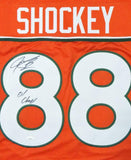 Jeremy Shockey Signed Orange College Style Jersey w/Nat'l Champs- JSA W Auth *L8