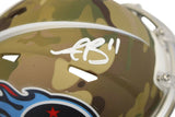 AJ Brown Autographed/Signed Tennessee Titans Camo Mini Helmet BAS 34578