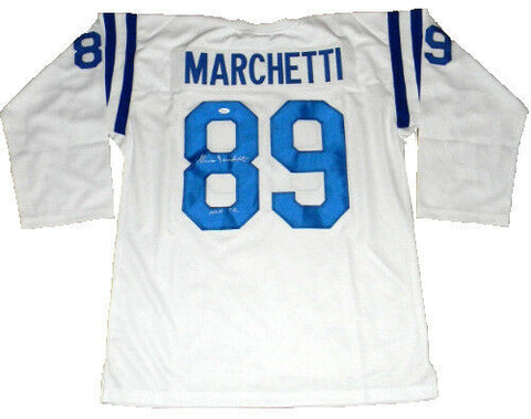 GINO MARCHETTI SIGNED AUTOGRAPHED BALTIMORE COLTS #89 THROWBACK JERSEY JSA
