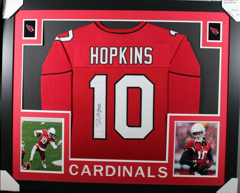 DEANDRE HOPKINS (Cardinals red SKYLINE) Signed Autographed Framed Jersey JSA