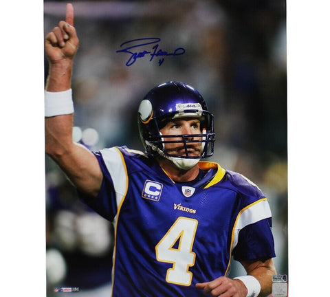 Brett Favre Signed Minnesota Vikings Unframed 16x20 NFL Photo - Pointing Up