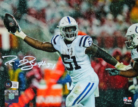 Kwity Paye Autographed Colts 8x10 FP Rain Photo-Beckett W Hologram *White