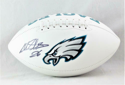 Miles Sanders Autographed Philadelphia Eagles Logo Football - JSA W Auth *Black
