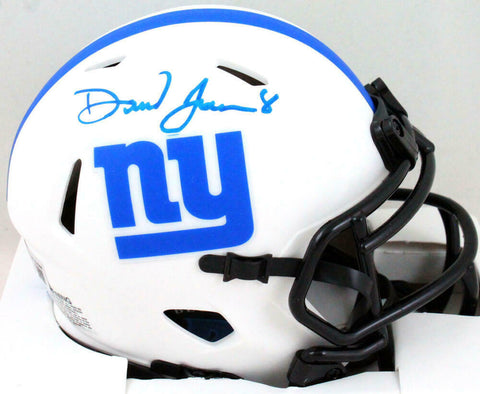 Daniel Jones Autographed New York Giants Lunar Speed Mini Helmet- Beckett W*Blue
