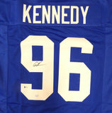 SEAHAWKS CORTEZ KENNEDY AUTOGRAPHED SIGNED FRAMED BLUE JERSEY BECKETT 185073