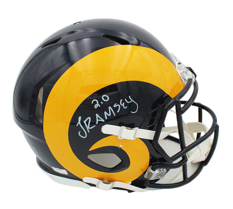 Jalen Ramsey Signed Los Angeles Rams Speed Authentic TB Yellow Horn NFL Helmet