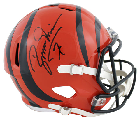 Bengals Boomer Esiason Authentic Signed Full Size Speed Rep Helmet BAS Witnessed
