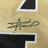 FRAMED Autographed/Signed ALVIN KAMARA 33x42 New Orleans Black Jersey BAS COA
