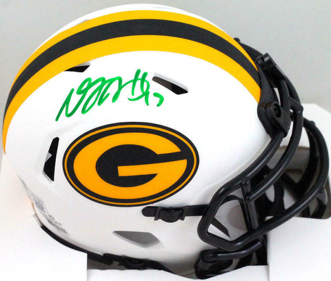 Davante Adams Autographed Green Bay Packers Lunar Mini Helmet- Beckett W *Green