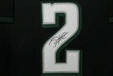JALEN HURTS (Eagles black TOWER) Signed Autographed Framed Jersey JSA