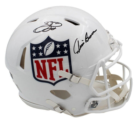 Emmitt Smith & Jim Brown Signed NFL Shield Speed Authentic Helmet