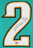 Fred Taylor Authentic Signed Teal Pro Style Jersey Autographed BAS Witnessed