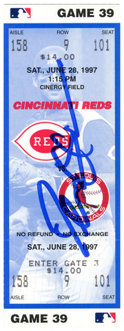 Deion Sanders Signed Cincinnati Reds 6/28/1997 vs Cardinals Ticket BAS 37208