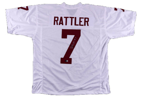 SPENCER RATTLER AUTOGRAPHED OKLAHOMA SOONERS #7 WHITE JERSEY BECKETT