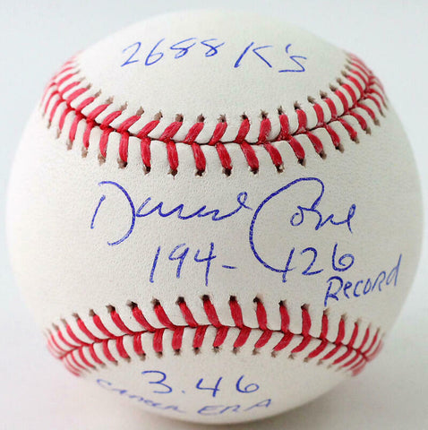 David Cone Autographed Rawlings OML Baseball w/ 3 Stats - JSA W Auth *Blue