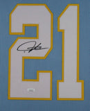 LADAINIAN TOMLINSON (Chargers light blue TOWER) Signed Auto Framed Jersey JSA