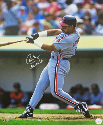 Carlos Baerga Signed Cleveland Indians Action 16x20 Photo w/3x All Star (SS COA)