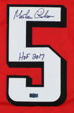 Morten Andersen Signed Atlanta Custom Red Jersey with "HOF 2017" Inscription