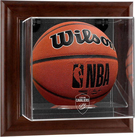Cleveland Cavaliers Brown Framed Wall-Mounted Basketball Display Case