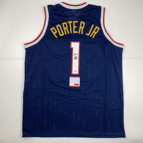 Autographed/Signed Michael Porter Jr. Denver Dark Blue Basketball Jersey PSA/DNA