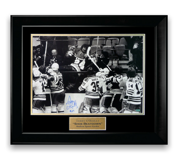Terry O'Reilly Boston Bruins Signed Autographed Photo Custom Framed to 20x24 NEP