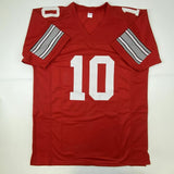 Autographed/Signed TROY SMITH Heisman 06 Ohio State Red College Jersey JSA COA