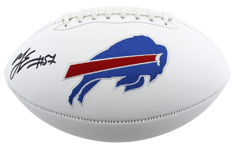 Bills A.J. Epenesa Authentic Signed White Panel Logo Football BAS Witnessed