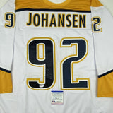 Autographed/Signed RYAN JOHANSEN Nashville White Hockey Jersey PSA/DNA COA Auto