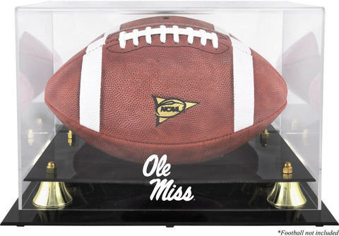Ole Miss Rebels Golden Classic Team Logo Football Display Case with Mirror Back