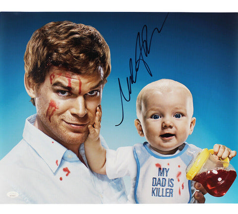 Michael C. Hall Signed Dexter Unframed 16x20 Photo- With Baby