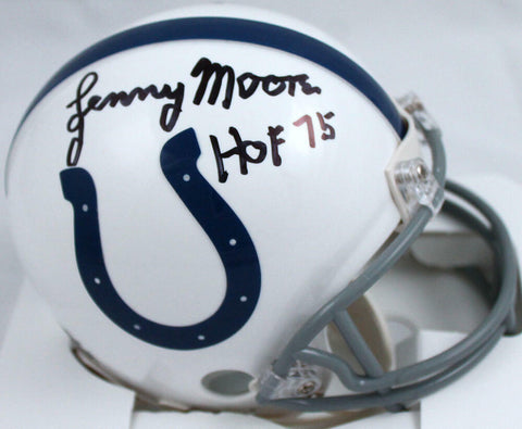 Lenny Moore Autographed Baltimore Colts Mini Helmet W/HOF-Prova *Black