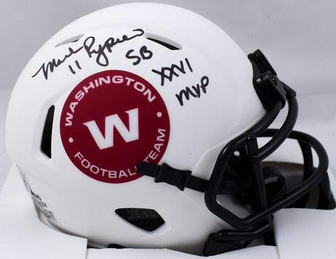 Mark Rypien Autographed WFT Lunar Speed Mini Helmet w/SB MVP-Beckett W Hologram