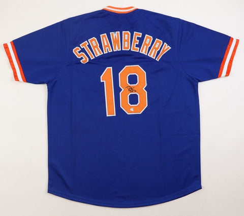 Darryl Strawberry Signed Mets Jersey (PSA COA) 4x New York World Series Champion