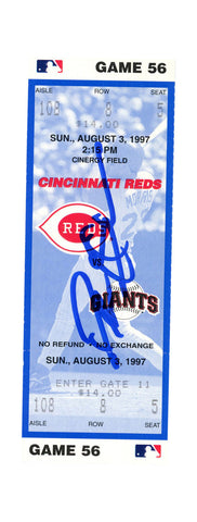 Deion Sanders Signed Cincinnati Reds 8/3/1997 vs Giants Ticket BAS 37222