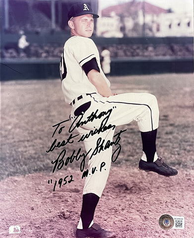Bobby Shantz Philadelphia Athletics Signed 8x10 Baseball Photo Inscribed BAS