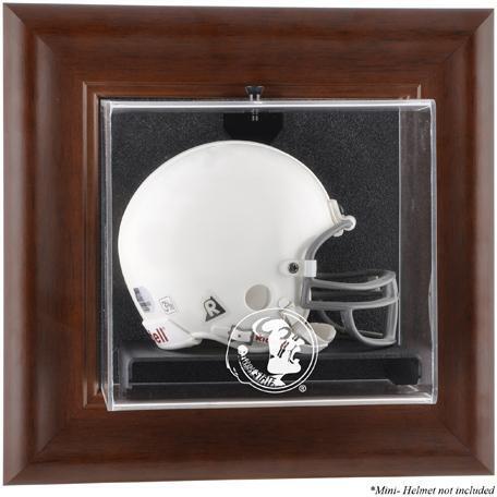 Florida State Brown Framed Wall-Mountable Mini Helmet Display Case