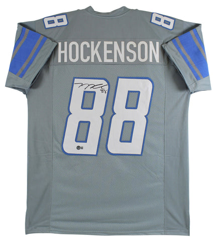 T.J. Hockenson Authentic Signed Grey Pro Style Jersey Autographed BAS Witnessed
