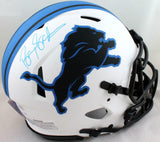 Barry Sanders Autographed Lions Lunar Speed Authentic FS Helmet- JSA W*Baby Blue